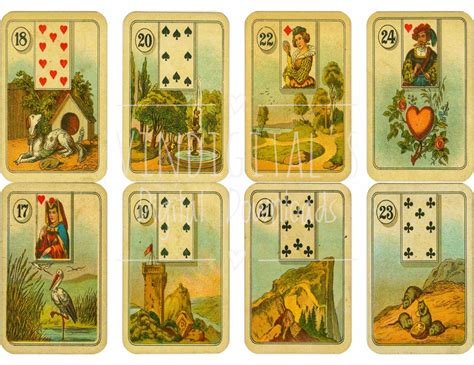 Full Deck Vintage Tarot Cards Printable Digital Download Etsy