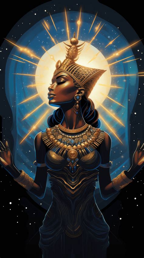 Nut Egyptian Goddess Of Stars Adorns The Night Sky In Glittering Splendor Arms Arching