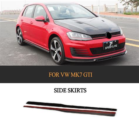 Carbon Fiber Car Side Skirts Extensions For Vw Golf Vii Gti Mk Side Skirt Splitter And