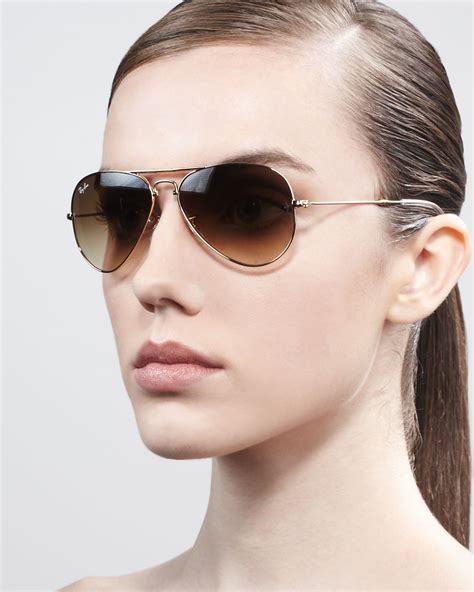 Lyst Ray Ban Foldable Aviator Sunglasses In Brown
