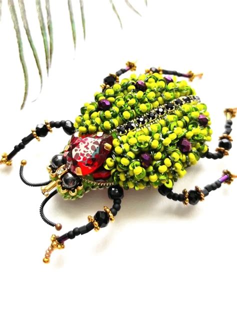 Beaded Insect Brooch Insect Pin Mooth Brooch Butterfly Brooch Bug