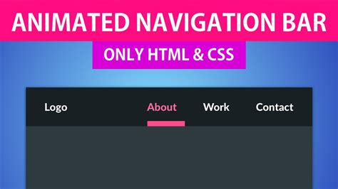 Animated Navigation Bar Tutorial HTML CSS