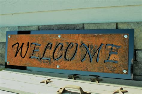 Metal Welcome Sign Rustic Black Welcome Sign Ranch Welcome Sign