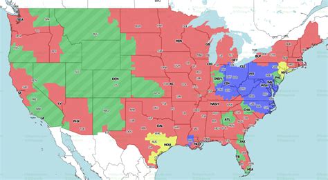 Nfl Week 12 Coverage Map Tv Schedule For Cbs Fox Regional Broadcasts