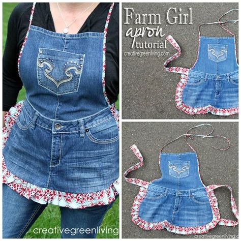 Turn Old Blue Jeans Into This Fun Denim Apron Perfect For Cooking Or