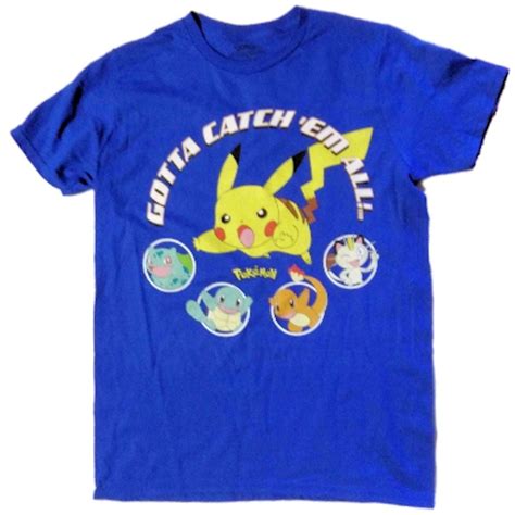 pikachu gotta catch em all mens tee shirt medium