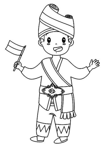 Cute Indonesian Girl Coloring Page Free Printable Coloring Pages For Kids