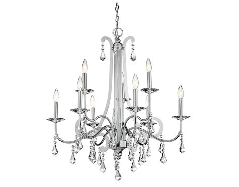 9 Light Chandelier With Contemporary Glamour With Crystal And Chrome