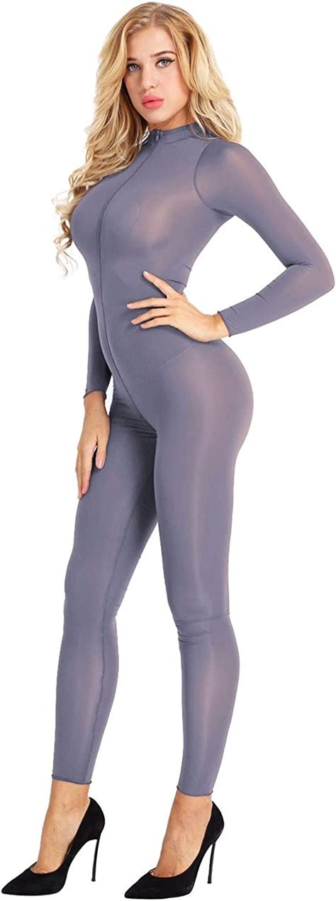Iiniim Damen Body Overall Durchsichtig Einteiler Bodysuit Jumpsuit Ganzkörperanzug Strumpfhose