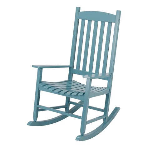 Mainstays Outdoor Wood Slat Rocking Chair Light Blue