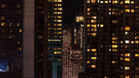 Night Landscape Of Modern City Skyscrapers Online Zoom Background