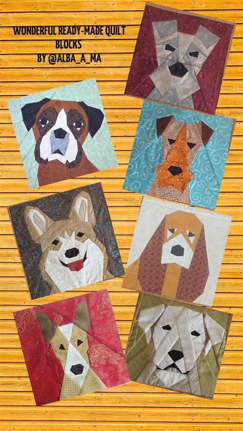 Dog Quilt Block Pattern Dog Quilts Quilts Animal Quilts