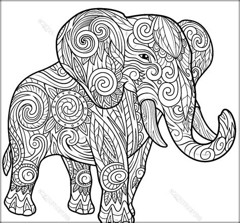 Elephant Clip Art Adult Coloring Pages Coloring Pages
