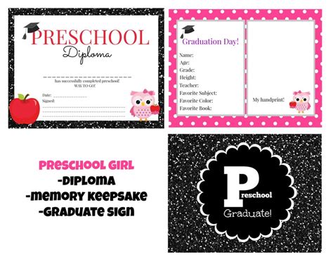 Instant Download Preschool Graduation Diploma Keepsake Photo Etsy