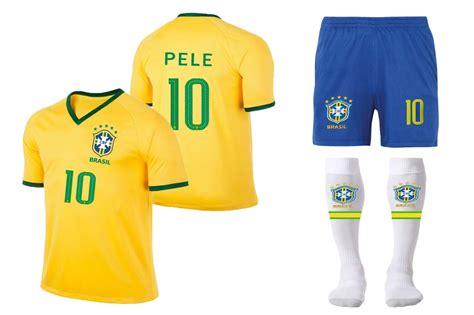 Buy Musu Brazil National Short Sleeve Soccer Jersey Kit Pele 10 Soccer