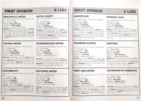 English Football Leagues 1992 93 Guide Pilka Nozna Magazine Special
