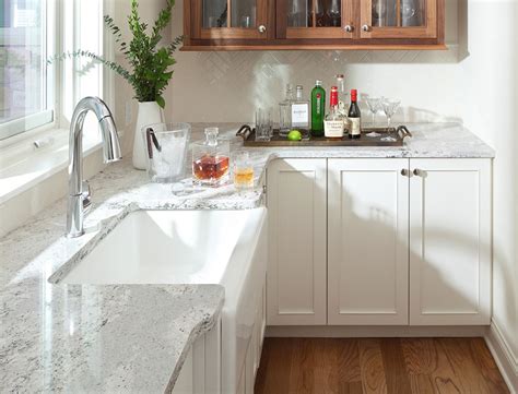 White quartz countertops with white cabinets is an exemplary mix. Cambria Quartz Kitchen & Bath Countertops Mesa Gilbert AZ