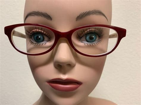 Womens Zenni Eyeglass Frame Redwhite Full Rim Oblong Ebay