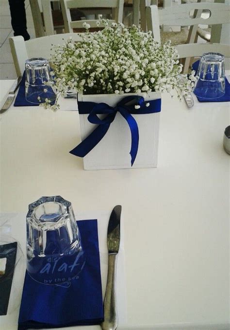 Christening table decorations are important for any christening! Greek island theme party by Party decor creations ...