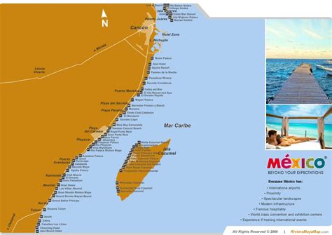 Riviera Maya Map Resorts Shown Mexico Travel Vacation Wishes
