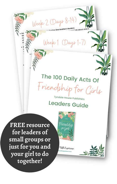 Leaders Guide For 100 Daily Acts Of Friendship For Girls Girl