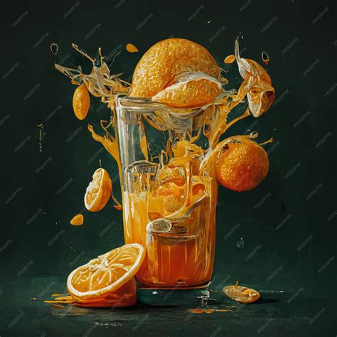 Premium Ai Image Still Life With A Glass Of Freshly Squeezed Orange