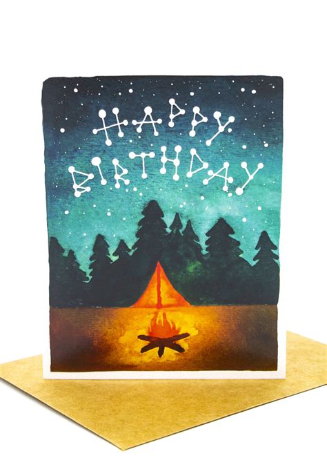 Someecards user card happy birthday to a. Handmade Camping Theme Birthday Card | Sent-Well