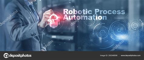 Rpa Robotic Process Automation Technology Concept On Virtual Screen