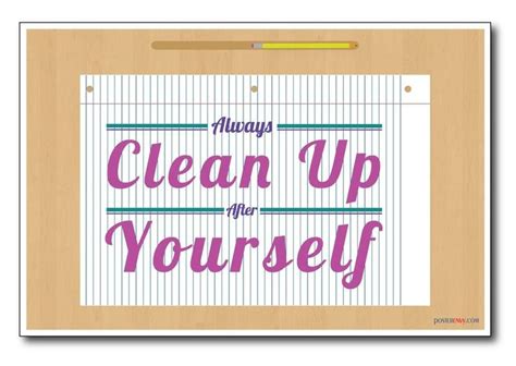 Clean Up After Yourself New Classroom Motivational Poster Classroom