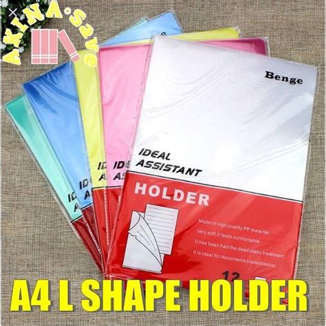 12pcs Benge A4 Pp L Shape Holder E310 Single Twopage Folder Folder