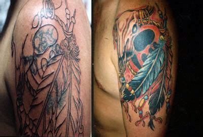 Indian wolf in a feather tattoos for women | there is no such thing as a typical native american tattoo feather. tattoo new : 2012: Cherokee Indian Photos