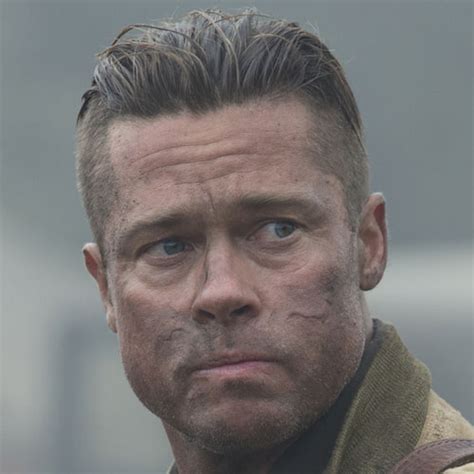 Brad pitt has sported a number of long hairstyles over the years, from the erstwhile heartthrob in legends of the fall to the. Brad Pitt Fury Hairstyle | Men's Hairstyles + Haircuts 2017