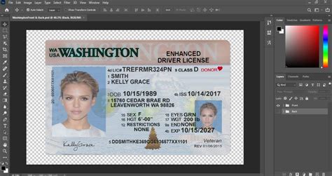 Washington Drivers License Psd Template V3 Fakedocshop