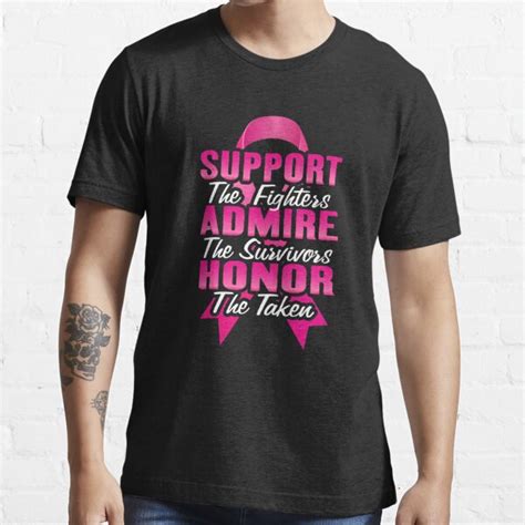 support admire honor breast cancer survivors awareness month t shirt for sale by merchking1