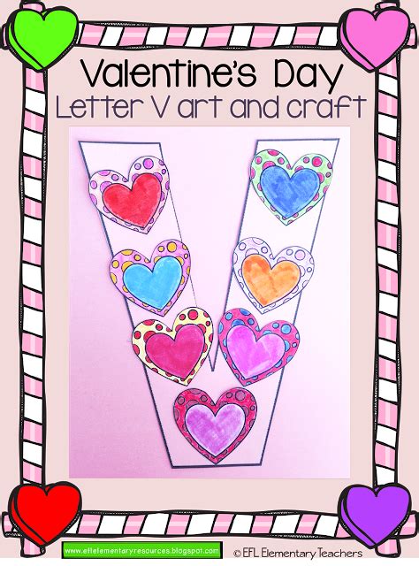 Valentine's Day Letter arts and crafts letter V | Valentines day letter, Arts and crafts, Letter art