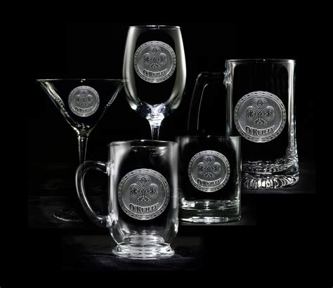 logo engraved glassware bar glasses set of 4