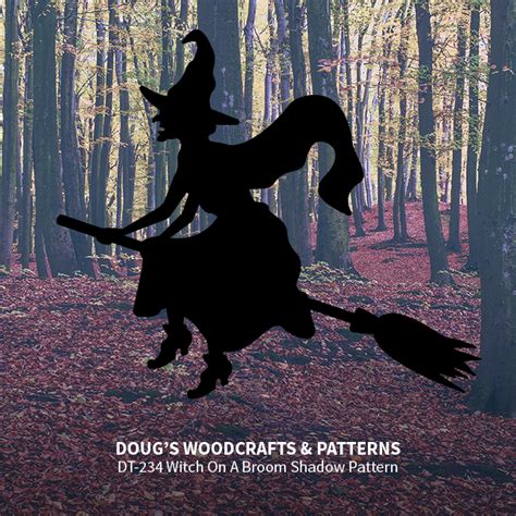 Dt 234 Witch On A Broom Shadow Pattern Halloween Yard Displays