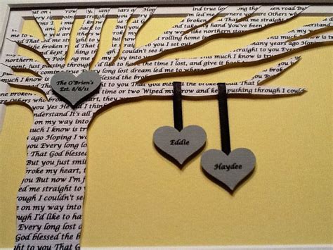 Unusual anniversary gifts for him. Personalized Wedding Gift - Wedding Song Lyrics 3D Paper ...