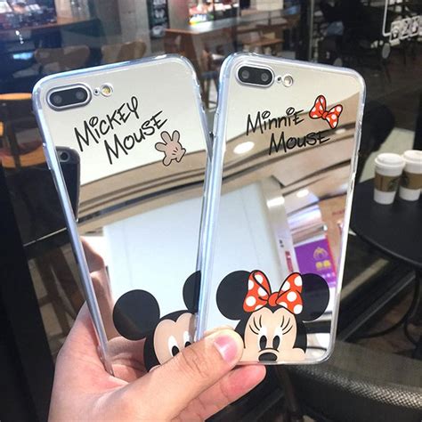Cute Cartoon Mickey Mouse Mirror Phone Cases For Iphone Silicone Gel