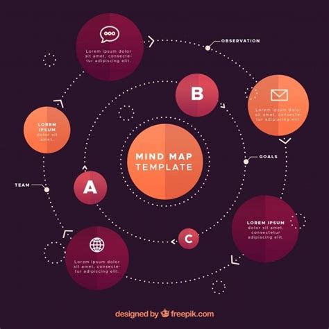 Download Mind Map Template Wth Flat Design For Free In 2020 Mind Map