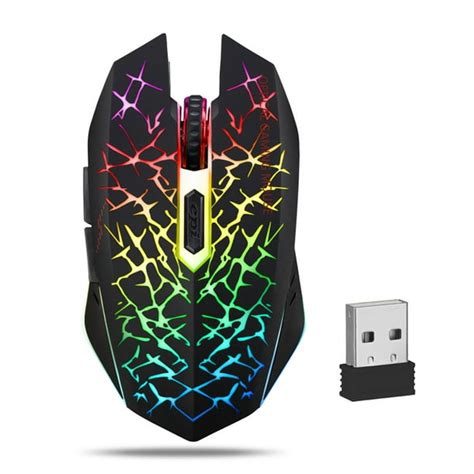 Colorful Led Usb Optical Wireless Gaming Mouse With Side Buttons For