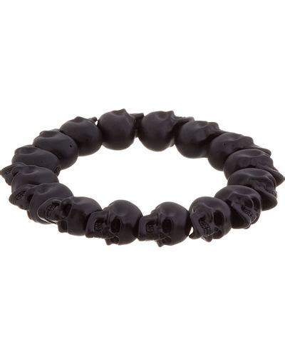 Alexander Mcqueen Skull Bead Bracelet For Men In Black For Men Lyst