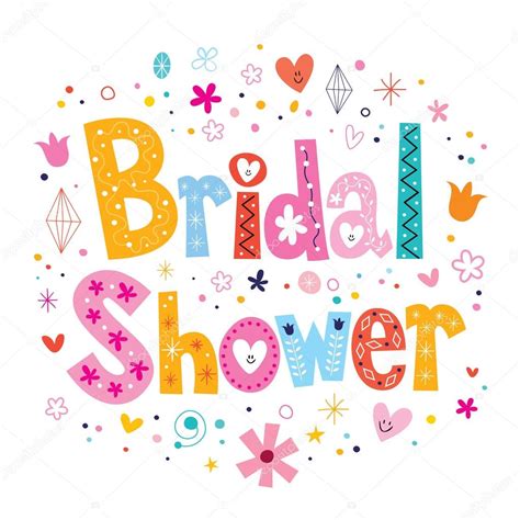 Bridal Shower Card Lettering Decorative Type Design Stock Vector Image