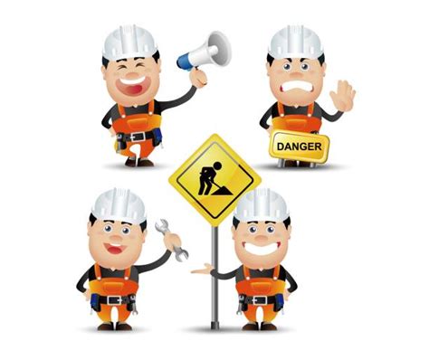 Royalty Free Fat Construction Worker Clip Art Vector Images