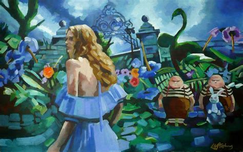 Alice In Wonderland Original Acrylic Painting On Canvas 155 X 253