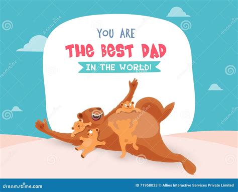 Greeting Card With Bears For Father S Day Stock Illustration