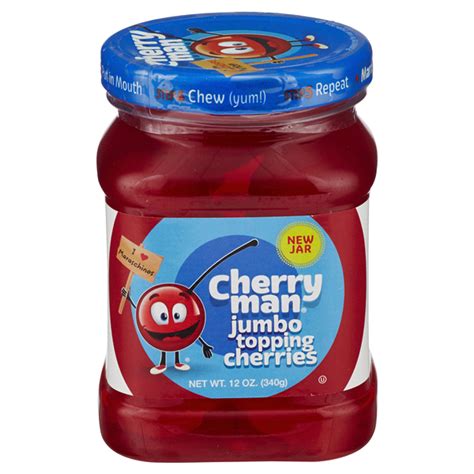 Cherryman Jumbo Topping Maraschino Cherries 12 Oz Shipt