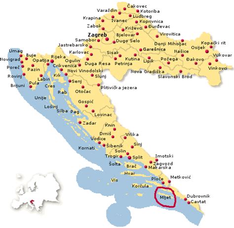 Hrvatska Karta Gradova Gorje Karta