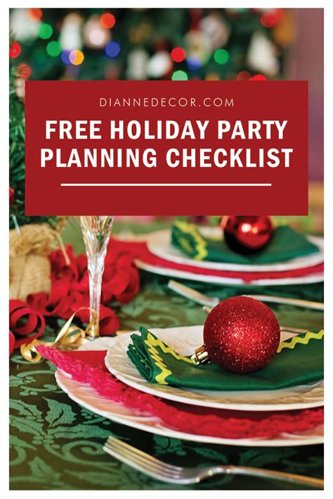 Free Holiday Party Planning Checklist Party Planning Checklist Party