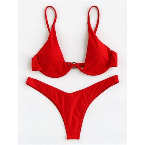 Underwire High Leg Bikini Set Red Anabellas Swimwear In Bikinis High Leg Bikini